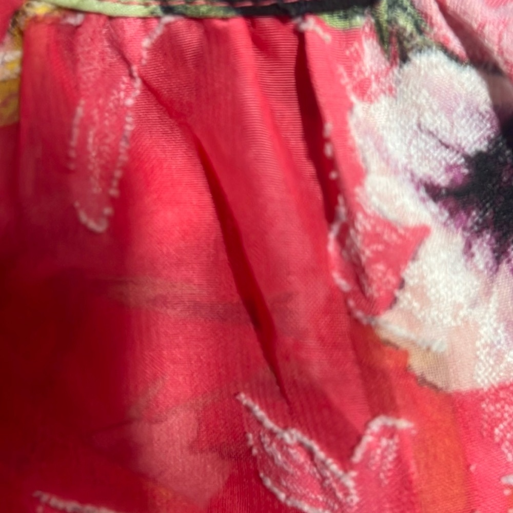 Cupio Pink Floral Tunic Top Blouse Size Medium - Picture 7 of 7